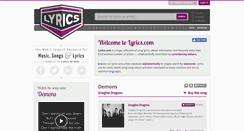 Desktop Screenshot of lyrics.com